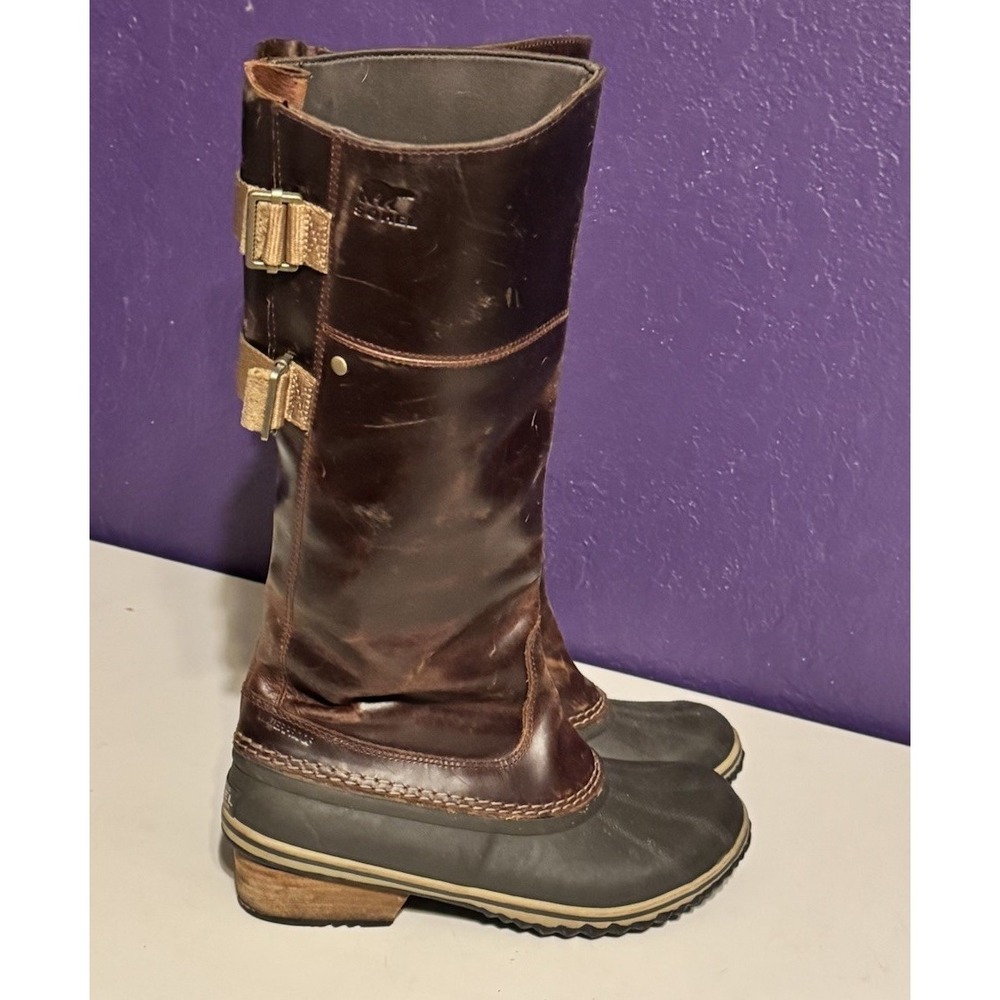 Sorel Slimpack Tall II Riding Boots Women Sz 8.5 Waterproof Leather Equestrian